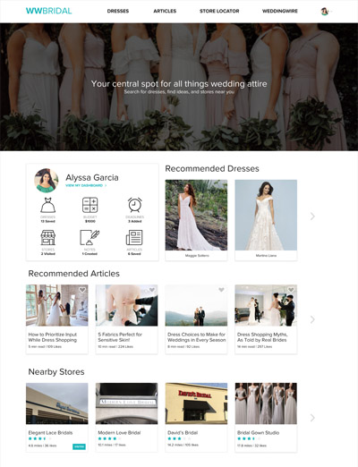 WWBridal High Fidelity Wireframe